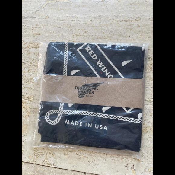 Red Wing Shoes Cotton Bandana Usa Handkerchief 21x21 Inches New Black
